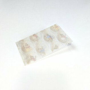 6,5 x 10,5 cm (met patroon)