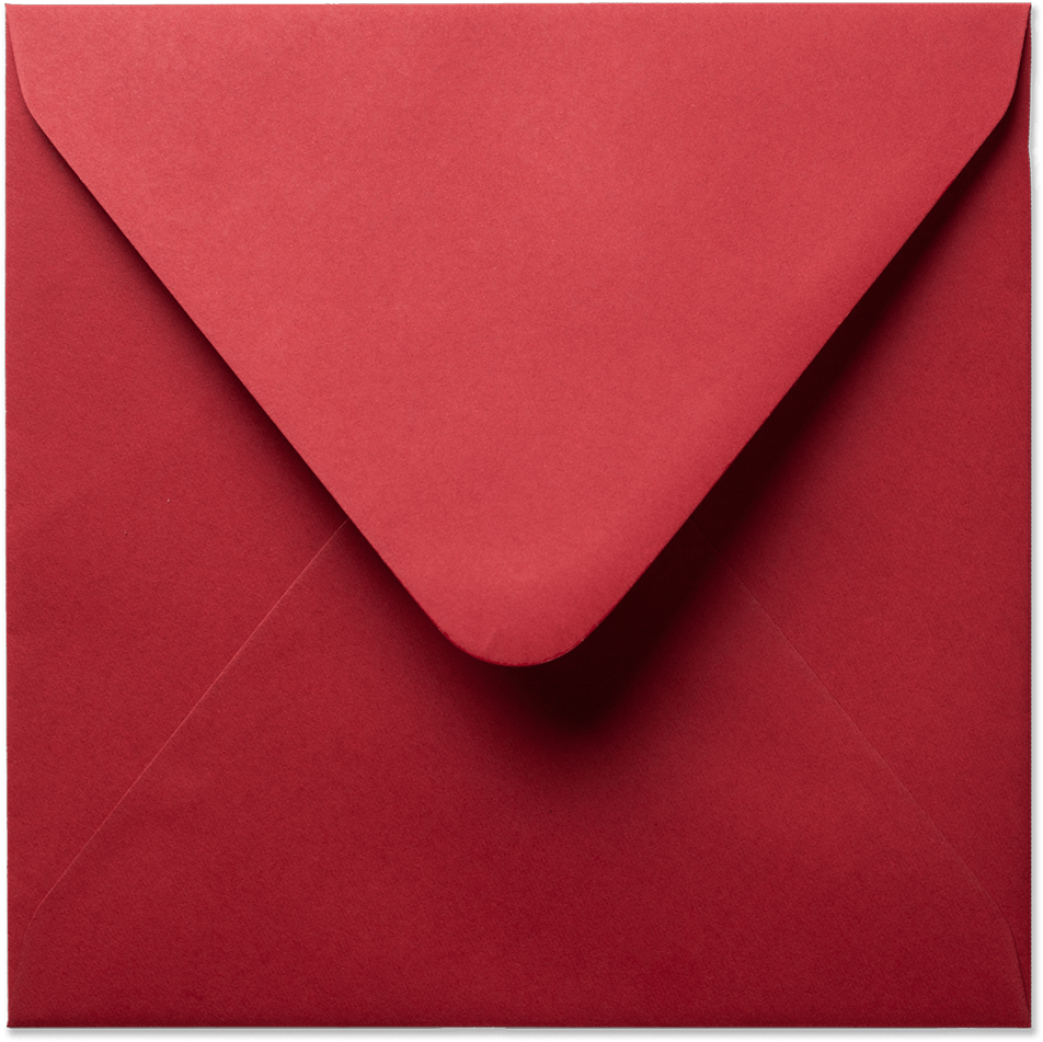 Envelop 16 x 16 cm Kerstrood