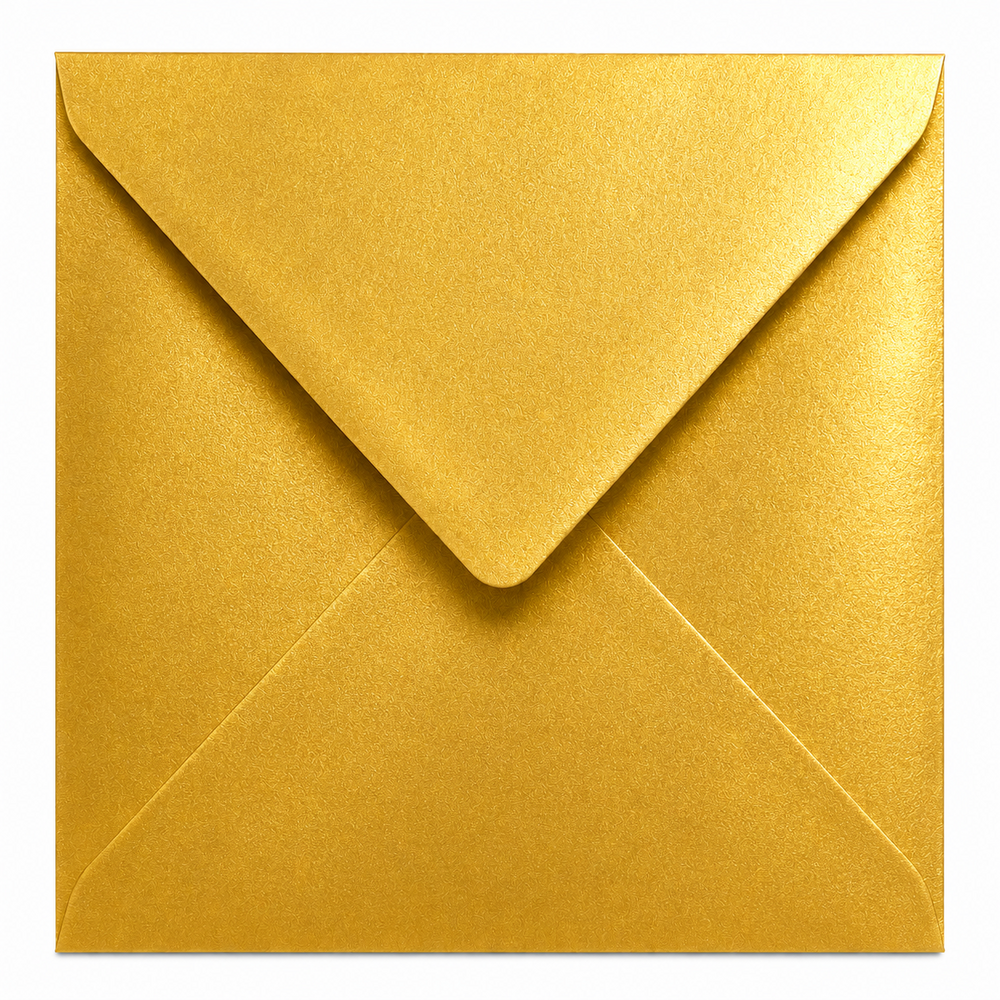 Envelop 16 x 16 cm Gold Metallic (korte klep)