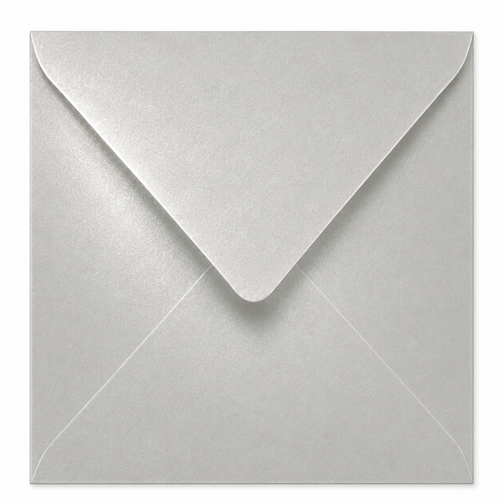 Envelop 15,5 x 15,5 cm Silver Metallic (korte klep)