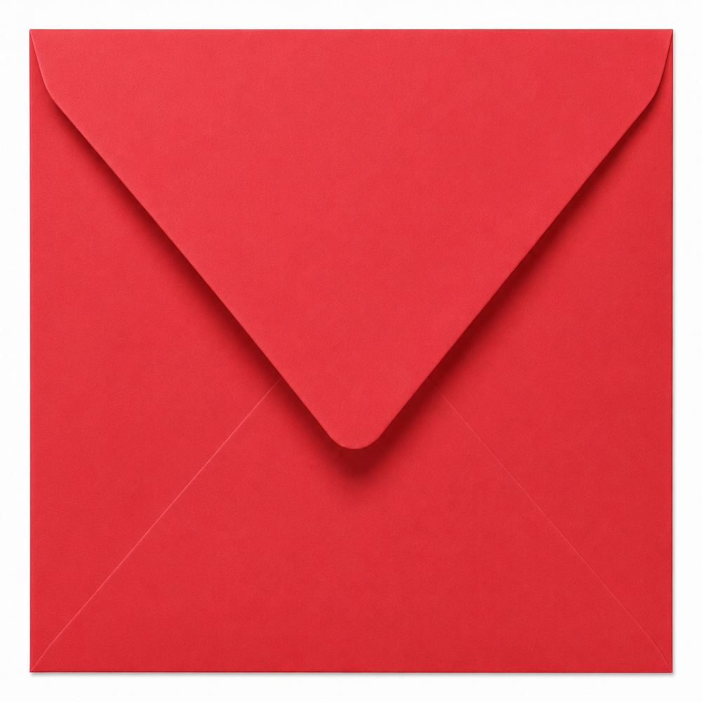 Envelop 15,5 x 15,5 cm Cherry Red (korte klep)