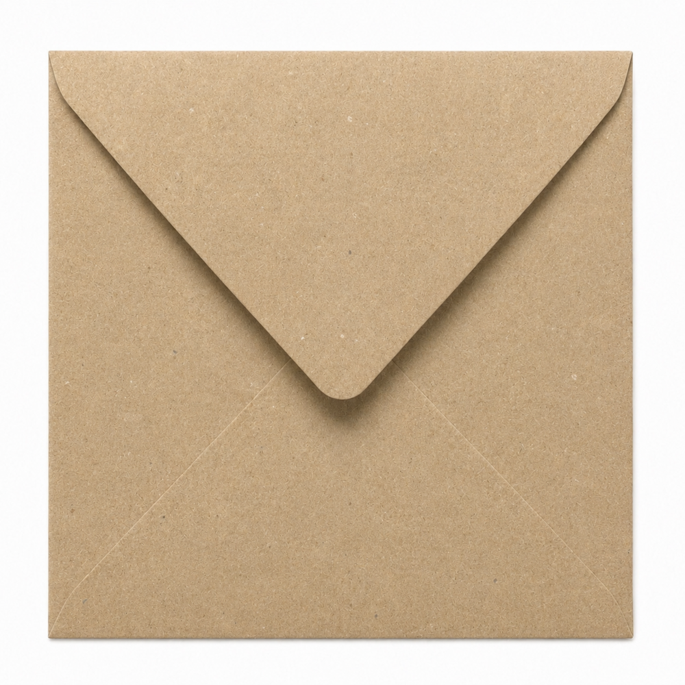 Envelop 13 x 13 cm Kraft (korte klep)
