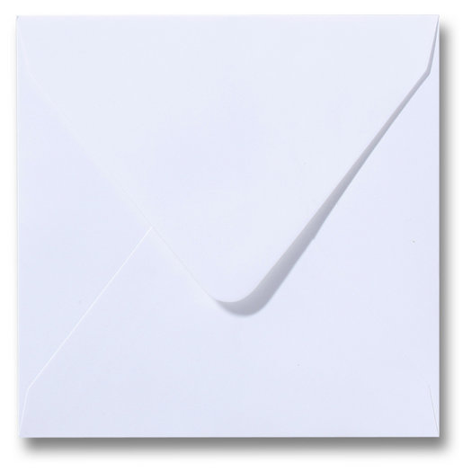 Latijns Draai vast Op de loer liggen Envelop 15 x 15 cm Wit