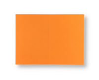 Dubbele kaart staand 7,5 x 11 cm Feloranje