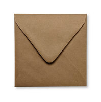 Envelop 14 x  14 cm Kraft Donkerbruin