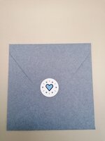 Envelop 14 x 14 cm Jeans met sluitzegels