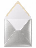 Envelop 16 x 16 cm Silver Metallic (lange klep)