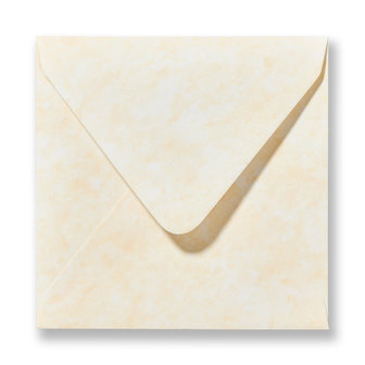 Envelop 14 x 14 cm Marmer Geel