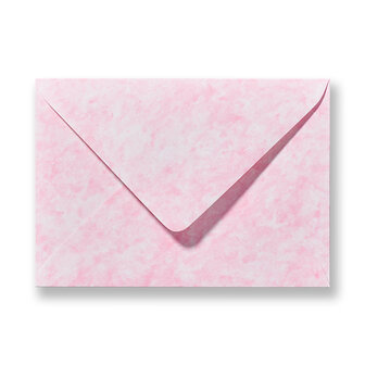 Envelop 11 x 15.6 cm Marmer Roze