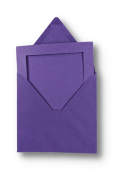 Passe-partout kaart met envelop Violet 14 x 14 cm 4 stuks
