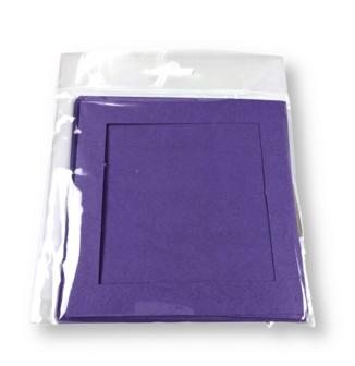 Passe-partout kaart met envelop Violet 14 x 14 cm 4 stuks