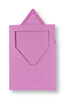 Passe-partout kaart met envelop Lila 14 x 14 cm 4 stuks