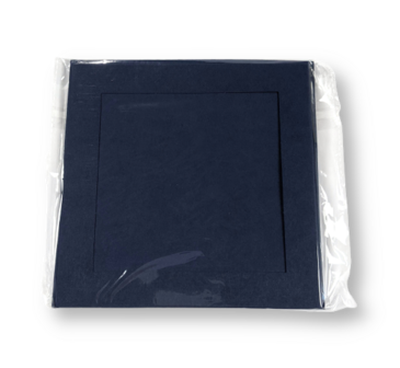 Passe-partout kaart met envelop Donkerblauw 14 x 14 cm 4 stuks