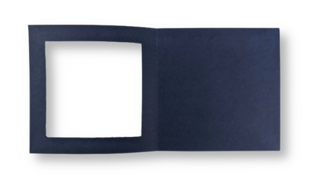 Passe-partout kaart met envelop Donkerblauw 14 x 14 cm 4 stuks