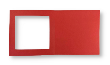 Passe-partout kaart met envelop Rood 14 x 14 cm 4 stuks