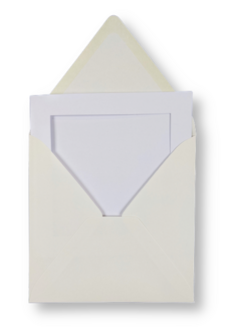 Passe-partout kaart met envelop Wit 14 x 14 cm 4 stuks