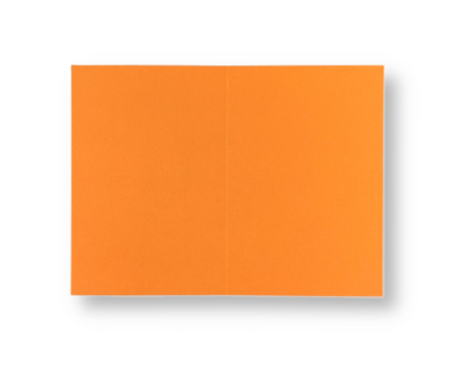 Dubbele kaart staand 7,5 x 11 cm Feloranje