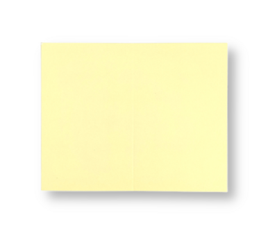 Dubbele kaart staand 6,5 x 10,5 cm Zachtgeel