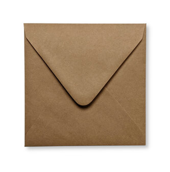 Envelop 14 x  14 cm Kraft Donkerbruin