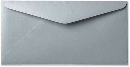Envelop 11 x 22 cm Metallic Silver Pearl