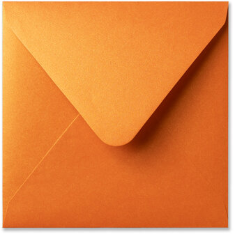 Envelop 14 x 14 cm Metallic Orange Glow