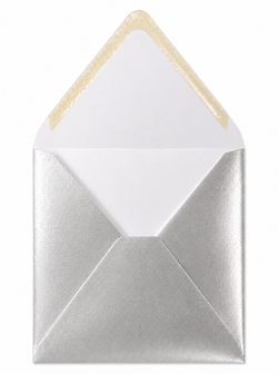 Envelop 14 x 14 cm Silver Metallic (korte klep)