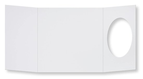 Passepartout Kaart 13,4 x 13,4 cm ovaal Wit