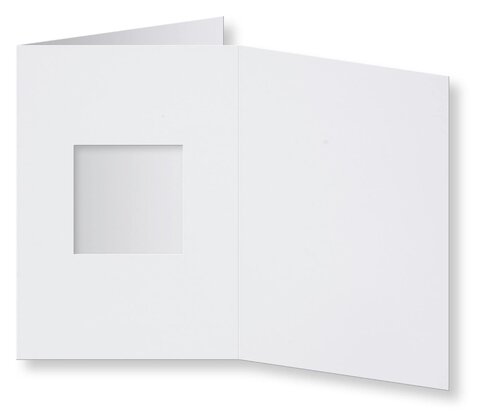 Passepartout Kaart 10,5 x 14,9 cm vierkant Wit