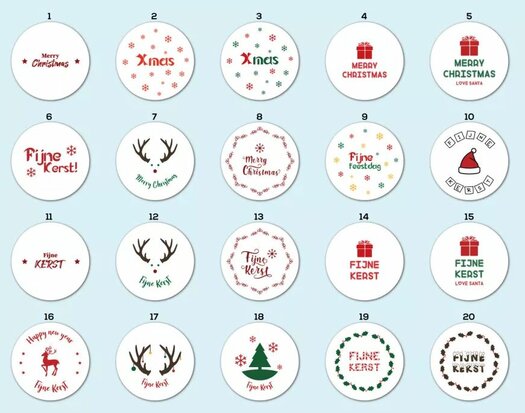 Sluitzegel Kerst  48 stuks