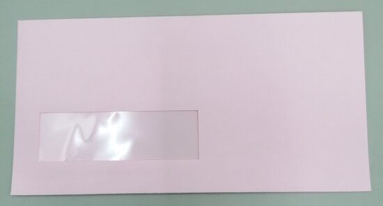Envelop 11 x 22 cm lichtroze venster