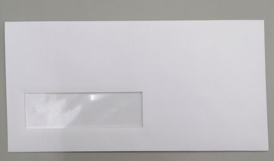 Envelop 11 x 22 cm wit venster