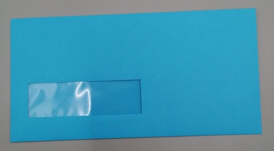 Envelop 11 x 22 cm oceaanblauw venster