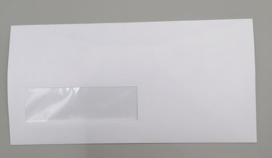 Envelop 11 x 22 cm gebroken wit venster