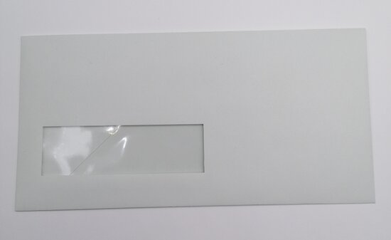 Envelop 11 x 22 cm zilvergrijs venster