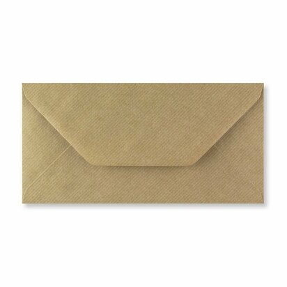 Envelop 11 x 22 cm Ribbed Kraft (korte klep)