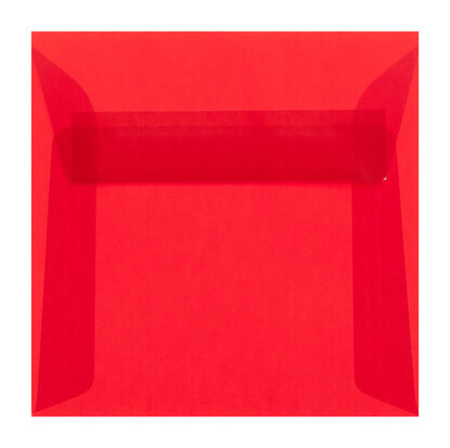 Envelop 12,5 x 12,5 cm transparant rood