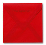 Envelop 14 x 14 cm Transparant Rood