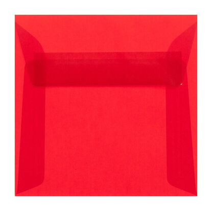 Envelop 17 x 17 cm transparant rood