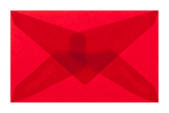 Envelop 6,2 x 9,8 cm transparant rood