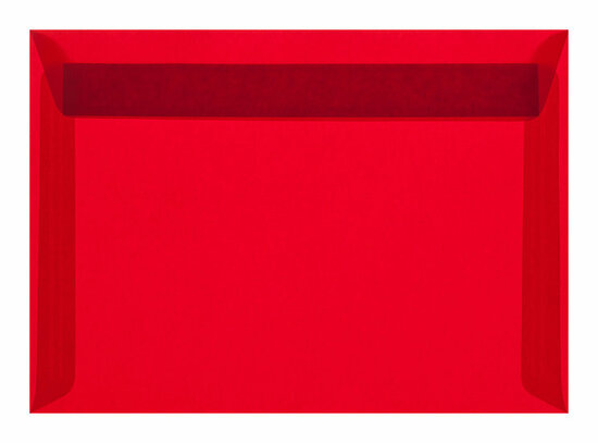 Envelop 16,2 x 22,9 cm transparant Rood