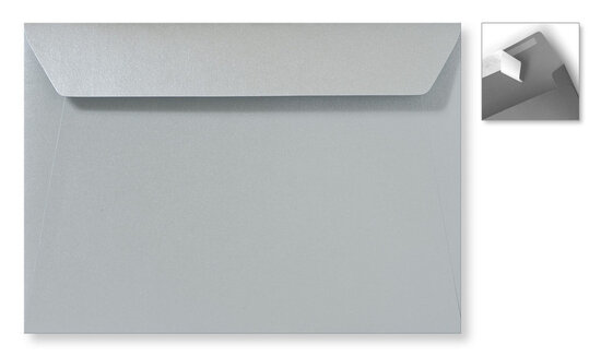 Envelop 15,6 x 22 cm Striplock Metallic Silver pearl