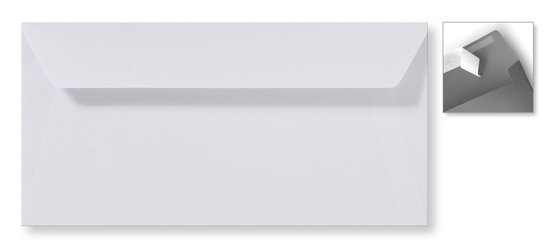Envelop 11 x 22 cm Striplock Metallic Extra white
