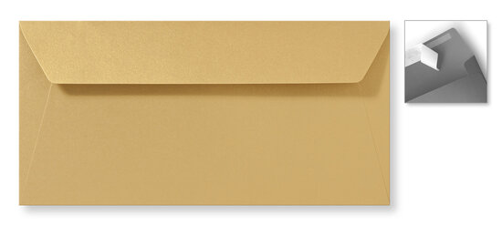 Envelop 11 x 22 cm Striplock Metallic Goud Goldrush