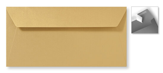 Envelop 11 x 22 cm Striplock Metallic Goud Goldrush