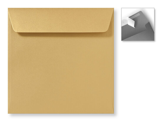 Envelop 16 x 16 cm Striplock Metallic Goud Goldrush