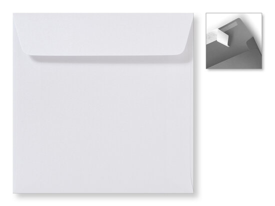 Envelop 16 x 16 cm Striplock Metallic Extra white