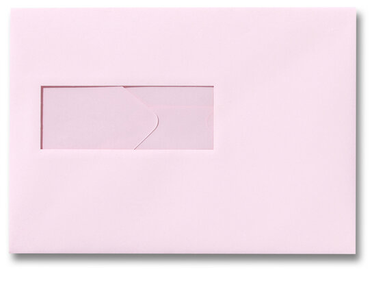 Envelop 15,6 x 22 cm Lichtroze venster