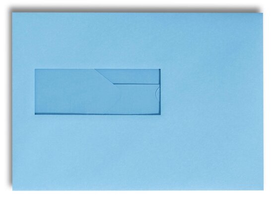 Envelop 15,6 x 22 cm Oceaanblauw venster