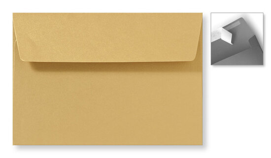 Envelop 12,6 x 18 cm Striplock Metallic Goud Goldrush