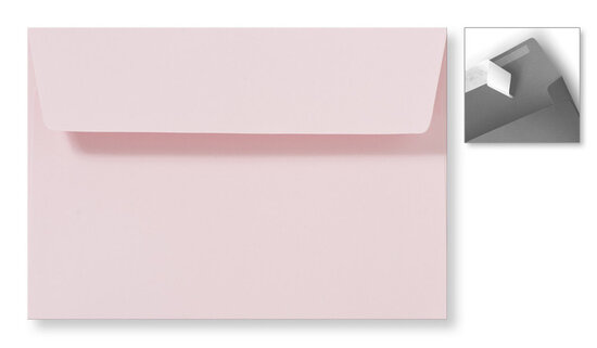 Envelop 12,6 x 18 cm Striplock Lichtroze